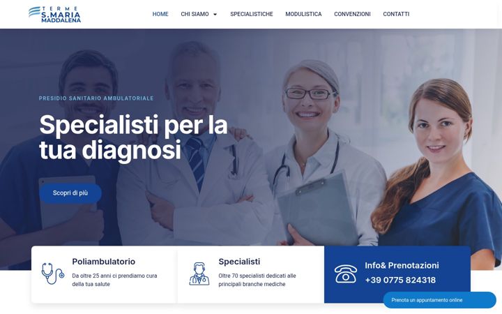 Ekrano kopija termesantamariamaddalena.com