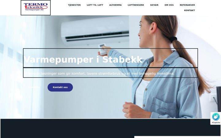 Screenshot stránky termo-teknikk.no