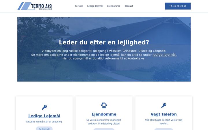 Screenshot van termoas.dk