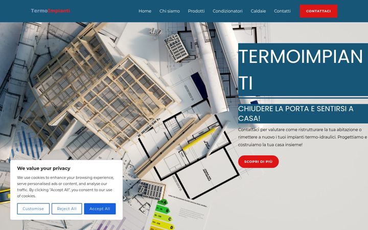 Skærmbillede af termoimpianti.net