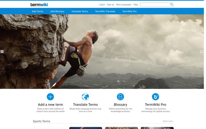 Kuvakaappaus sivustosta termwiki.com