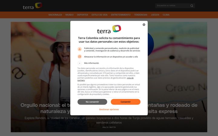 Screenshot stránky terra.com.co