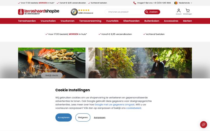 Screenshot stránky terrashaardshop.be