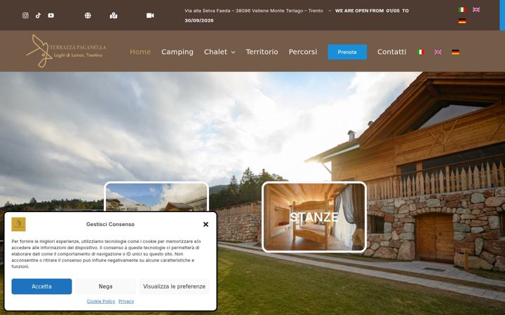 Kuvakaappaus sivustosta terrazzapaganella.com