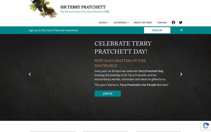 Skjermbilde av terrypratchettbooks.com