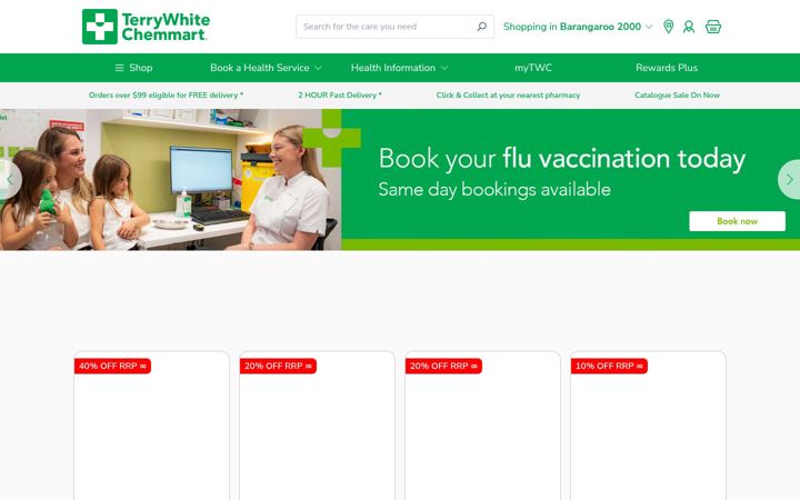 Screenshot of terrywhitechemmart.com.au