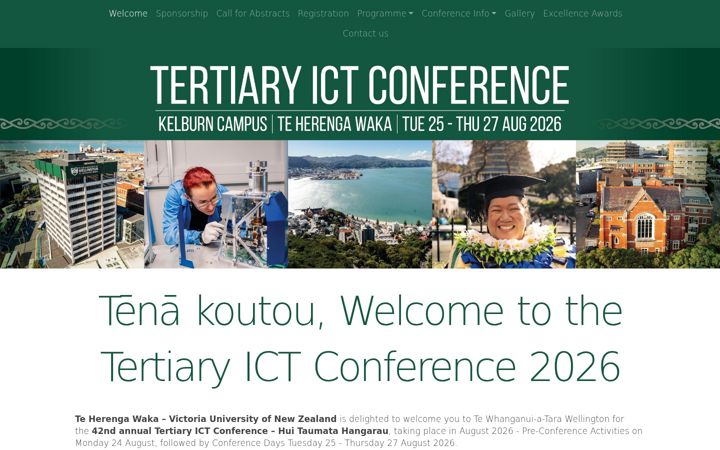 Screenshot of tertiaryictconference.co.nz