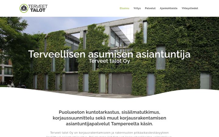 Posnetek zaslona terveettalot.fi