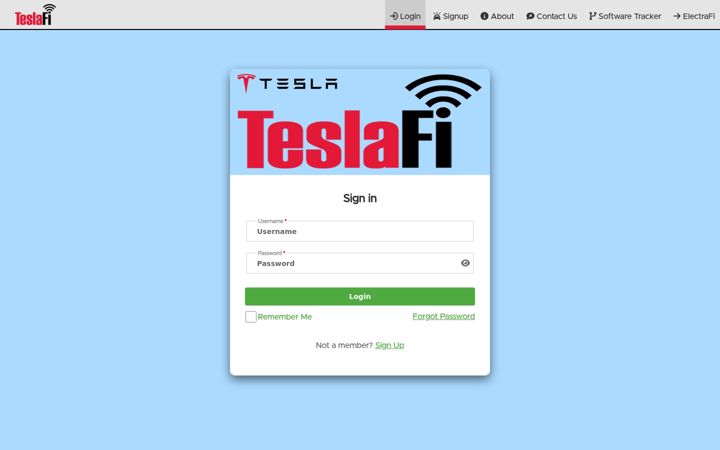 Screenshot of teslafi.com