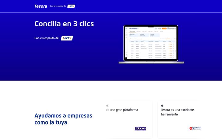 Screenshot of tesorabcp.com