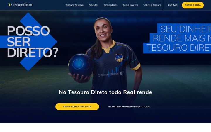 Screenshot of tesourodireto.com.br