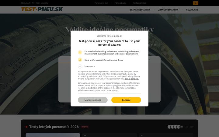 Skærmbillede af test-pneu.sk