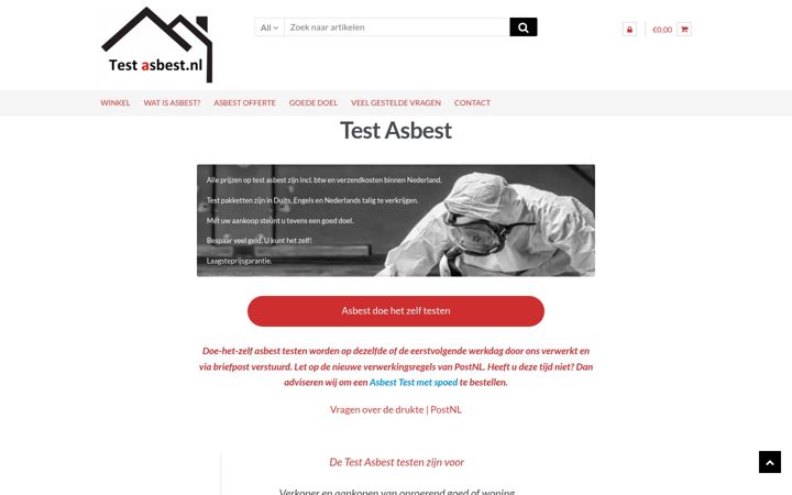 Skærmbillede af testasbest.nl