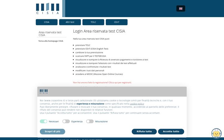 Screenshot of testcisia.it