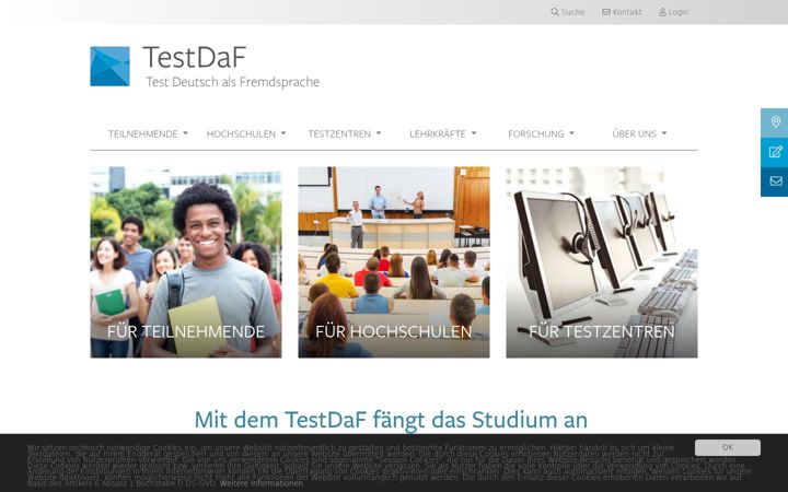 Screenshot of testdaf.de