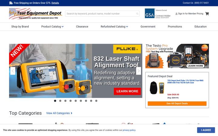 Screenshot of testequipmentdepot.com