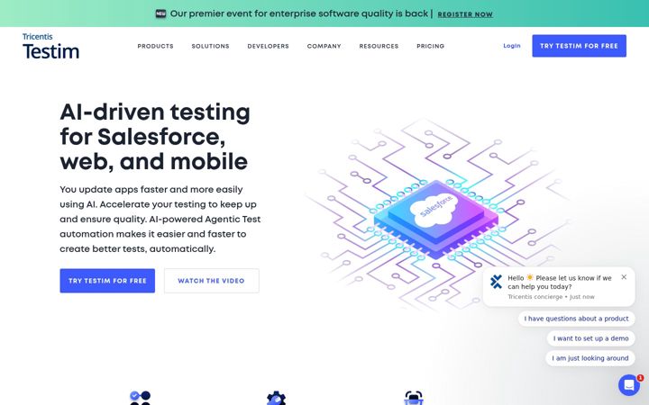 Screenshot of testim.io