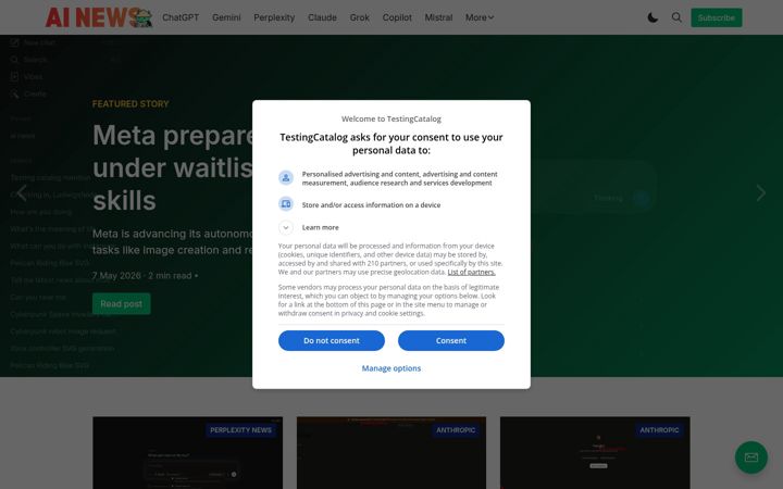 Captura de pantalla de testingcatalog.com