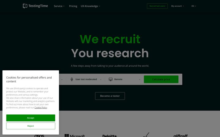 Screenshot of testingtime.com