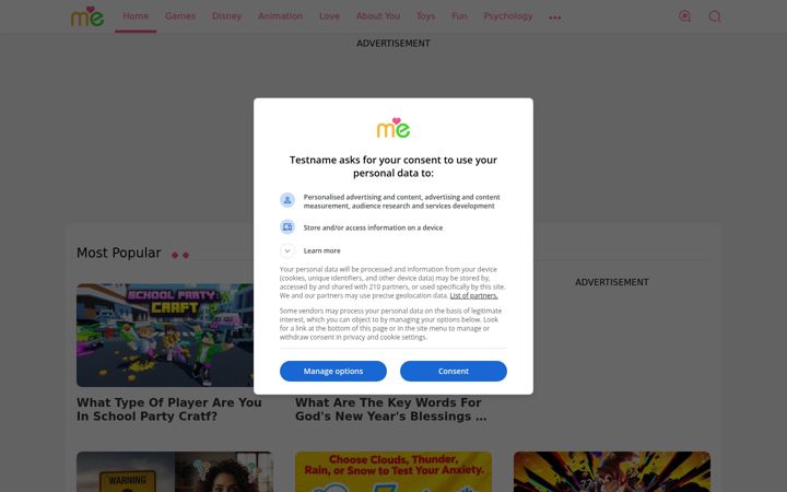 Screenshot of testname.me