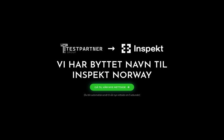Captură de ecran a testpartner.no