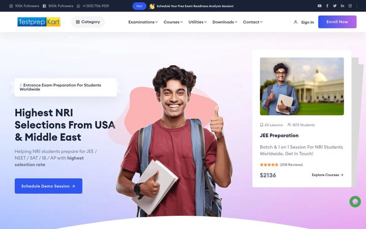 Screenshot of testprepkart.com