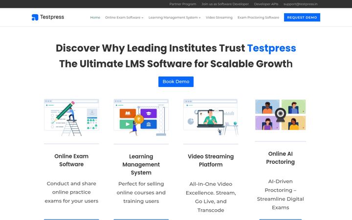 Screenshot of testpress.in