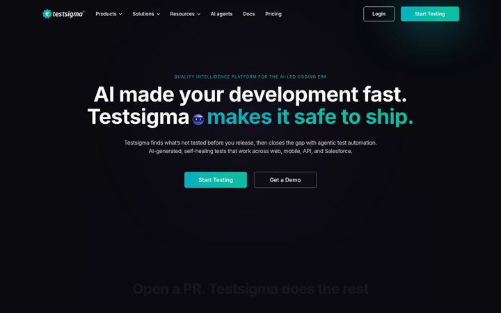 Screenshot of testsigma.com