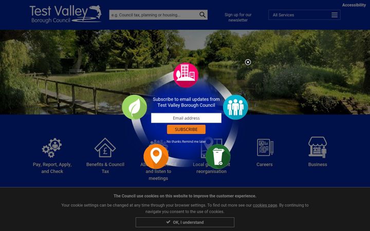 Screenshot of testvalley.gov.uk