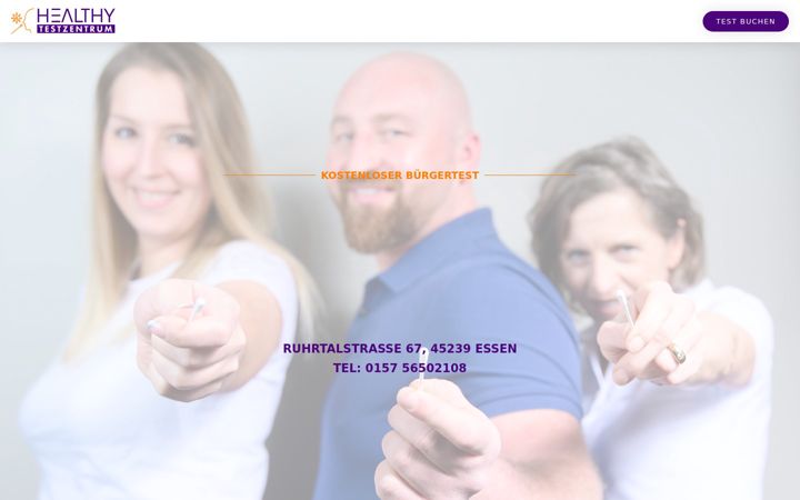 Screenshot of testzentrum-werden.de