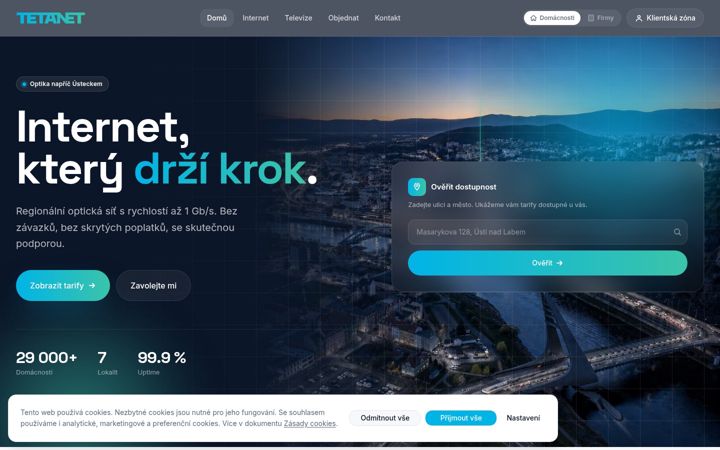 Screenshot of tetanet.cz