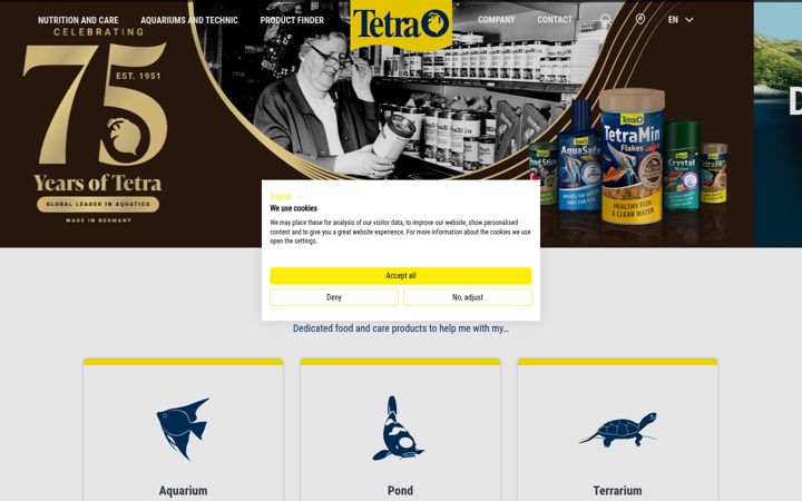 Screenshot of tetra.net