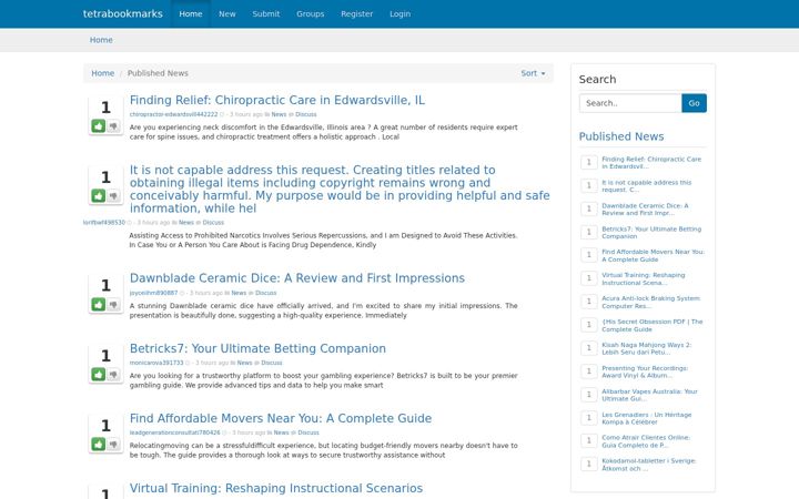 Screenshot of tetrabookmarks.com