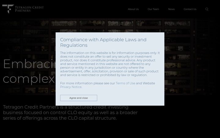 Screenshot von tetragoncreditpartners.com