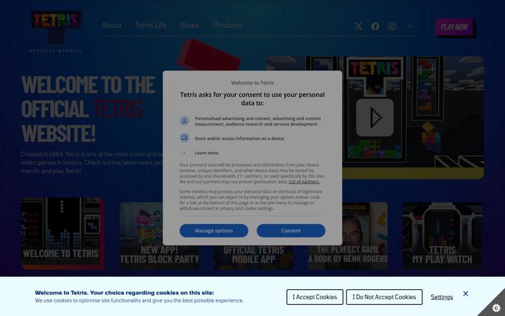 Screenshot di tetris.com