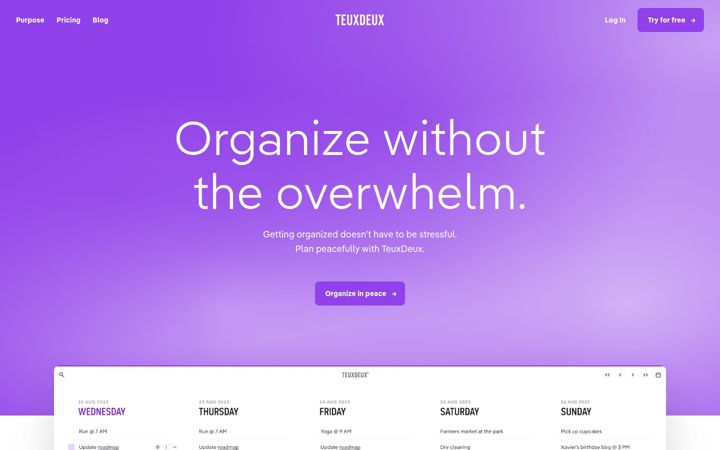 Screenshot of teuxdeux.com