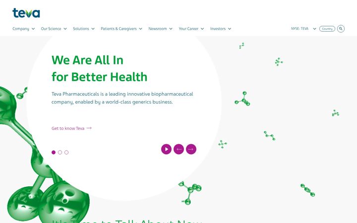 Screenshot di tevapharm.com