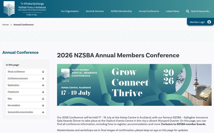 Screenshot of tewhakaroputangaconference.co.nz