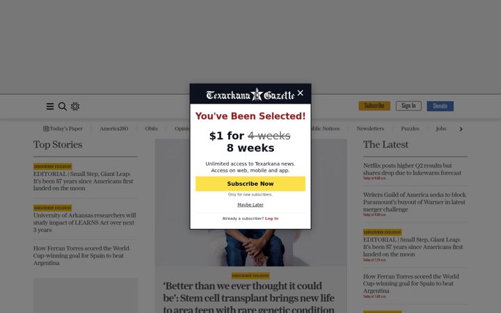 Screenshot of texarkanagazette.com