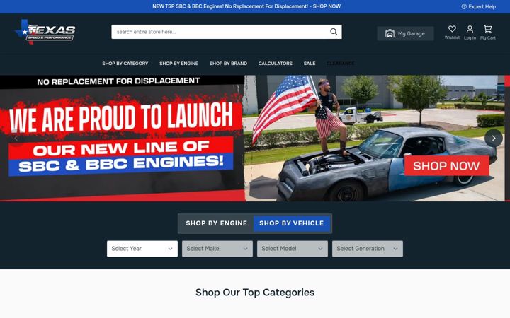 Screenshot of texas-speed.com