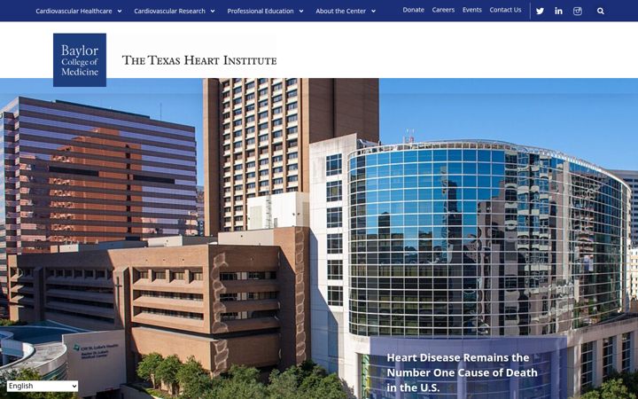 Screenshot of texasheart.org