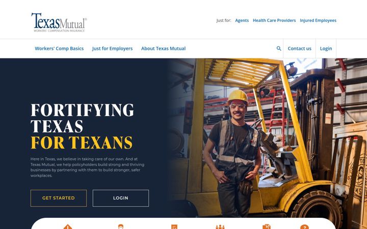 Screenshot of texasmutual.com