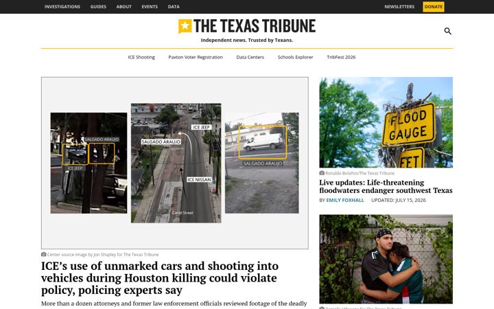 Screenshot ta' texastribune.org