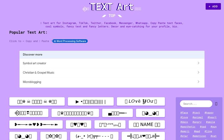Screenshot of text-art.top