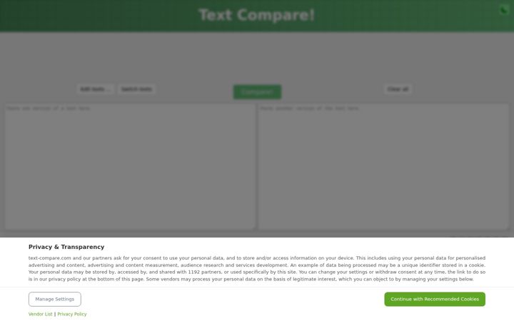 Screenshot του text-compare.com