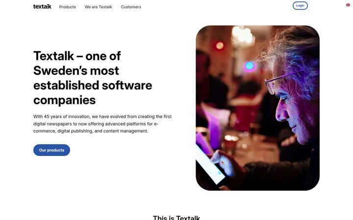 Screenshot of textalk.se