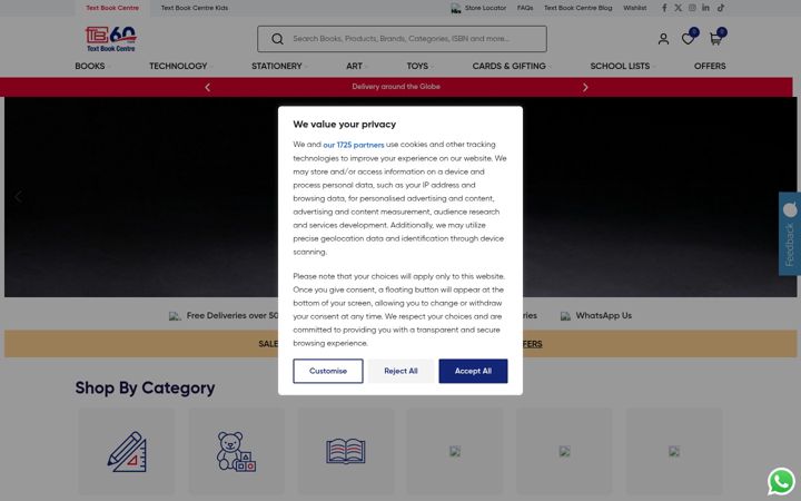 Screenshot of textbookcentre.com