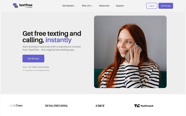 Kuvakaappaus sivustosta textfree.us