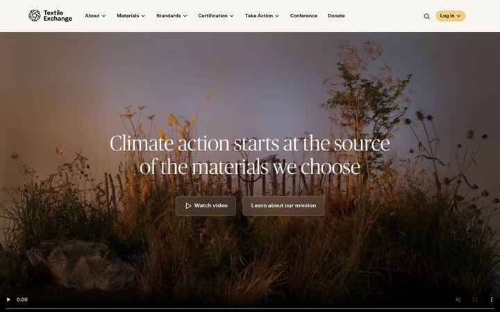Screenshot του textileexchange.org