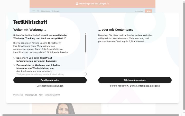 Screenshot of textilwirtschaft.de